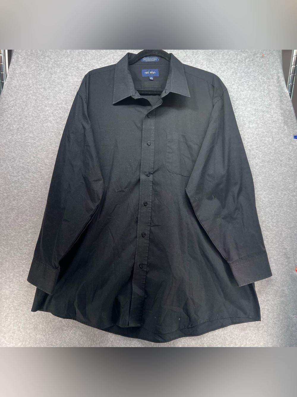 Neil & Allyn Men's Black Long-Sleeve Dress Shirt - Classic Point Collar